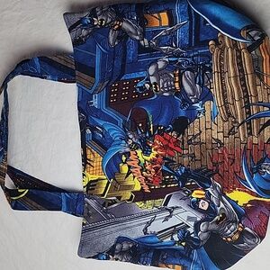 Batman Themed Blue Tote Bag Handmade 14" x 10.5"